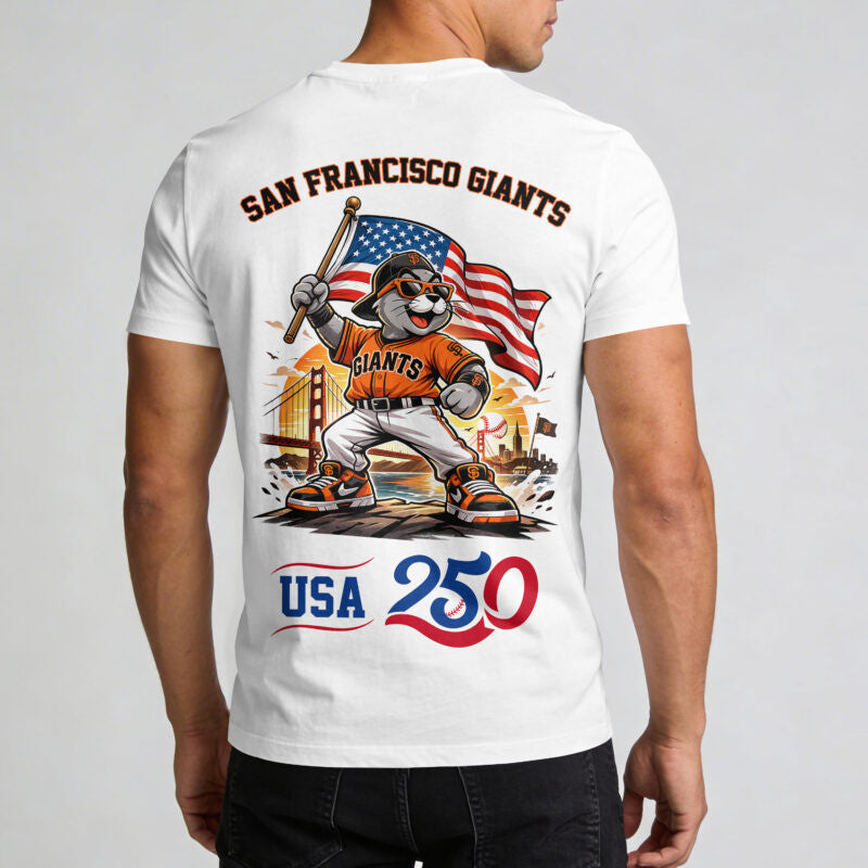 San Francisco Giants x 250 Years Of America Premium All Over Printed T-shirt - White