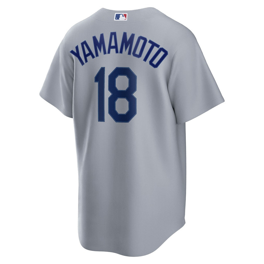 Yoshinobu Yamamoto 18 Los Angeles Dodgers 2026 Road Men Jersey - Gray
