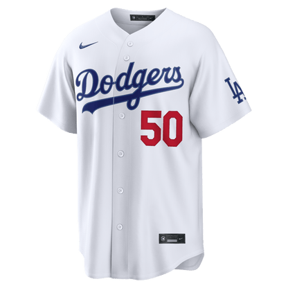 Mookie Betts 50 Los Angeles Dodgers 2026 Home Stadium Men Jersey - White