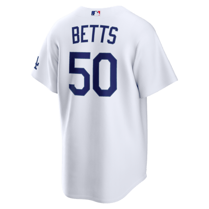 Mookie Betts 50 Los Angeles Dodgers 2026 Home Stadium Men Jersey - White