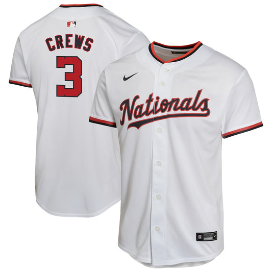 Dylan Crews 3 Washington Nationals 2026 Alternate Game Player YOUTH Jersey - White