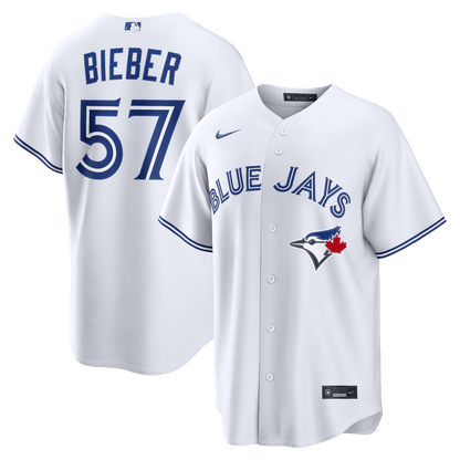 Shane Bieber 57 Toronto Blue Jays Home Men Jersey - White