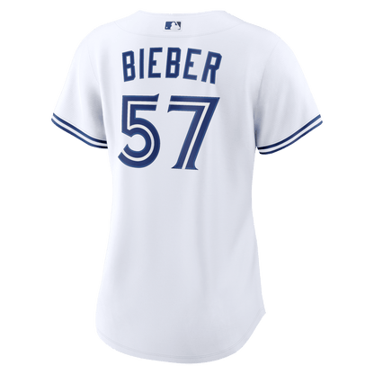 Shane Bieber 57 Toronto Blue Jays Women's Home Jersey - White