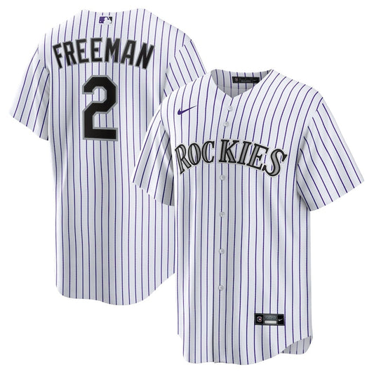 Tyler Freeman 2 Colorado Rockies Home Men Jersey - White