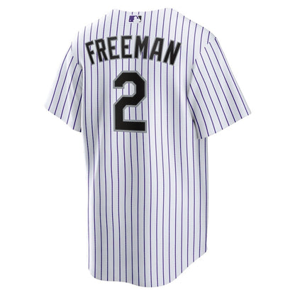 Tyler Freeman 2 Colorado Rockies Home Men Jersey - White