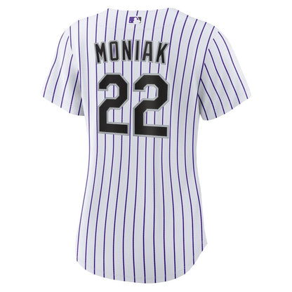 Mickey Moniak 22 Colorado Rockies Women's Home Jersey - White