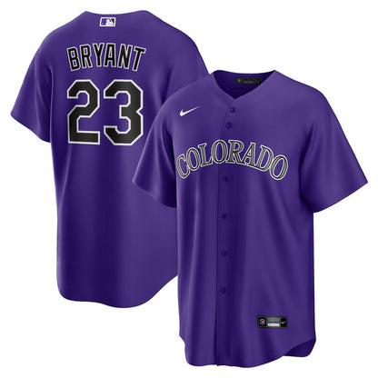 Kris Bryant 23 Colorado Rockies Alternate Player Men Jersey - Purple