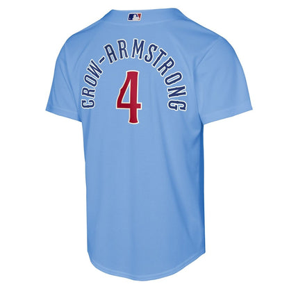 Pete Crow-Armstrong 4 Chicago Cubs Alternate 2 YOUTH Jersey - Light Blue