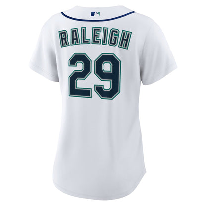 Cal Raleigh 29 Seattle Mariners Women's Home Jersey - White