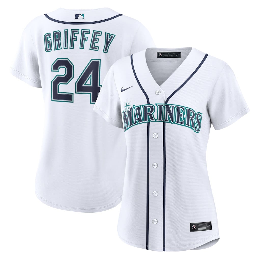 Ken Griffey Jr. 24 Seattle Mariners Women's Home Jersey - White