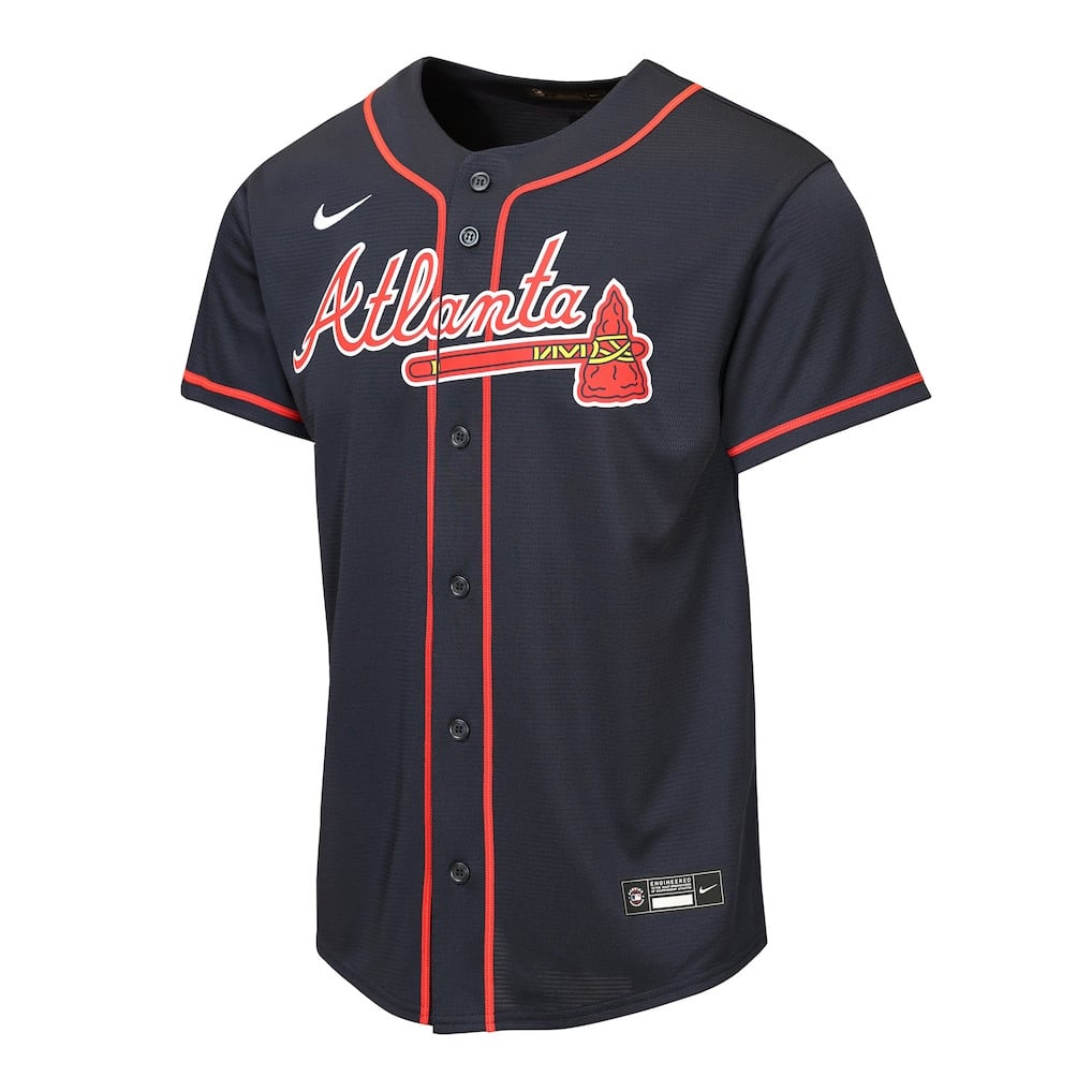 Ronald Acuña Jr. 13 Atlanta Braves Alternate YOUTH Jersey - Navy