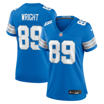 Brock Wright 89 Detroit Lions Women's Game Jersey - Blue