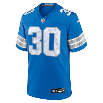 Khalil Dorsey 30 Detroit Lions Team Game Men Jersey - Blue