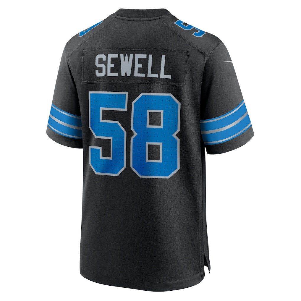 Penei Sewell 58 Detroit Lions 2nd Alternate Game Men Jersey - Black