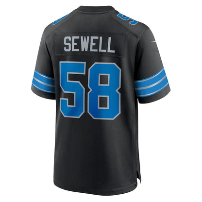 Penei Sewell 58 Detroit Lions 2nd Alternate Game Men Jersey - Black