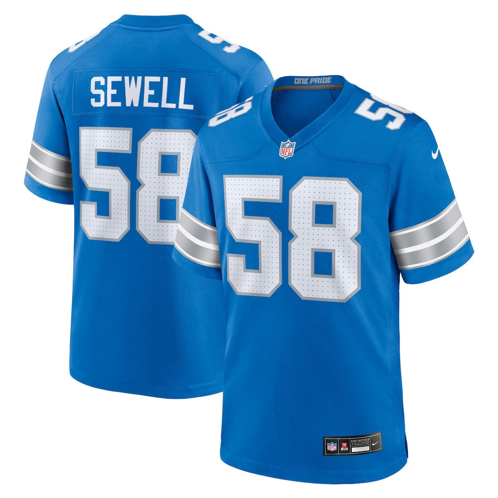 Penei Sewell 58 Detroit Lions Game Men Jersey - Blue