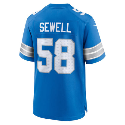 Penei Sewell 58 Detroit Lions Game Men Jersey - Blue