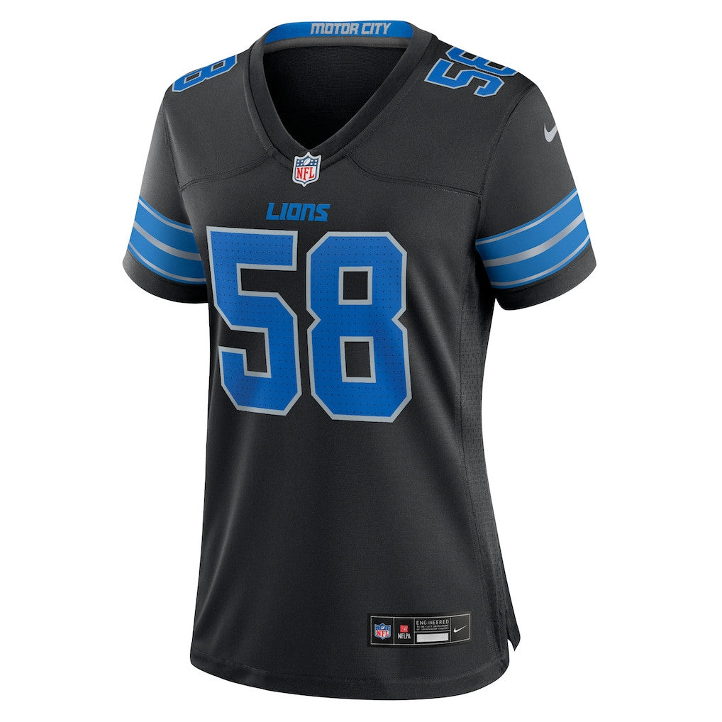 Penei Sewell 58 Detroit Lions Women's 2nd Alternate Game Jersey - Black