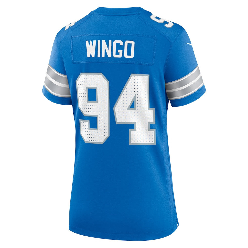 Mekhi Wingo 94 Detroit Lions Women's Team Game Jersey - Blue