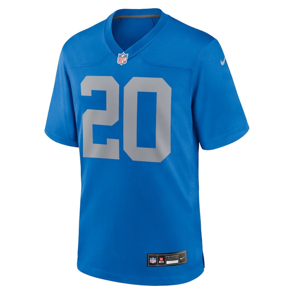 Barry Sanders 20 Detroit Lions Alternate Game Men Jersey - Blue