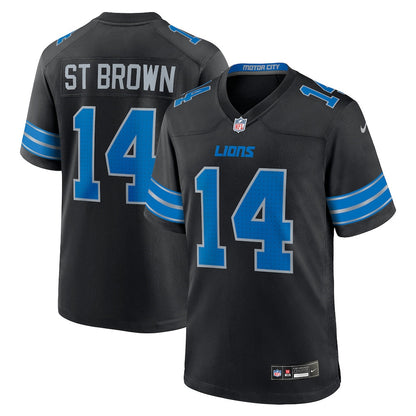 Amon-Ra St. Brown 14 Detroit Lions 2nd Alternate Game Men Jersey - Black