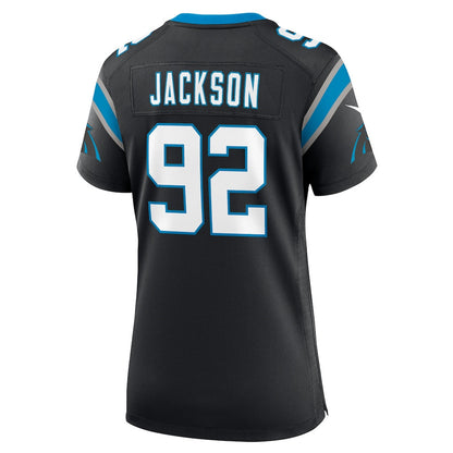Cam Jackson 92 Carolina Panthers Women's Team Game Jersey - Black