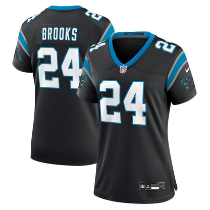 Jonathon Brooks 24 Carolina Panthers Women's Team Game Jersey - Black