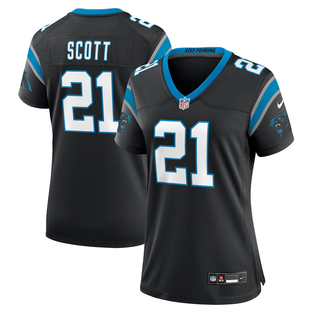 Nick Scott 21 Carolina Panthers Women's Team Game Jersey - Black