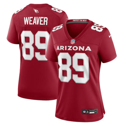 Xavier Weaver 89 Arizona Cardinals Women's Team Game Jersey - Cardinal