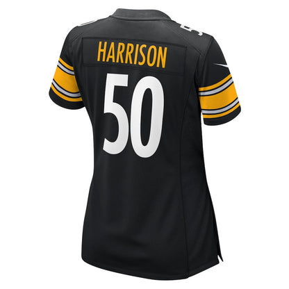Malik Harrison 50 Pittsburgh Steelers Women's Team Game Jersey - Black