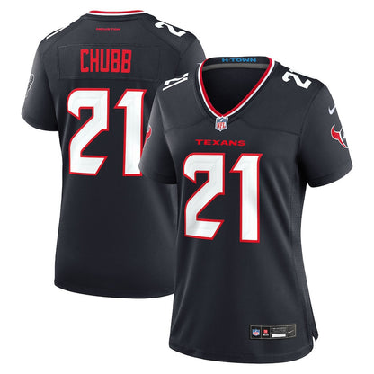 Nick Chubb 21 Houston Texans Women's Team Game Jersey - Navy