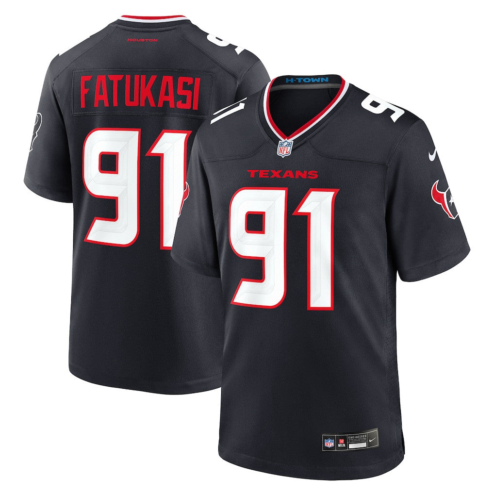 Folorunso Fatukasi 91 Houston Texans Team Game Men Jersey - Navy