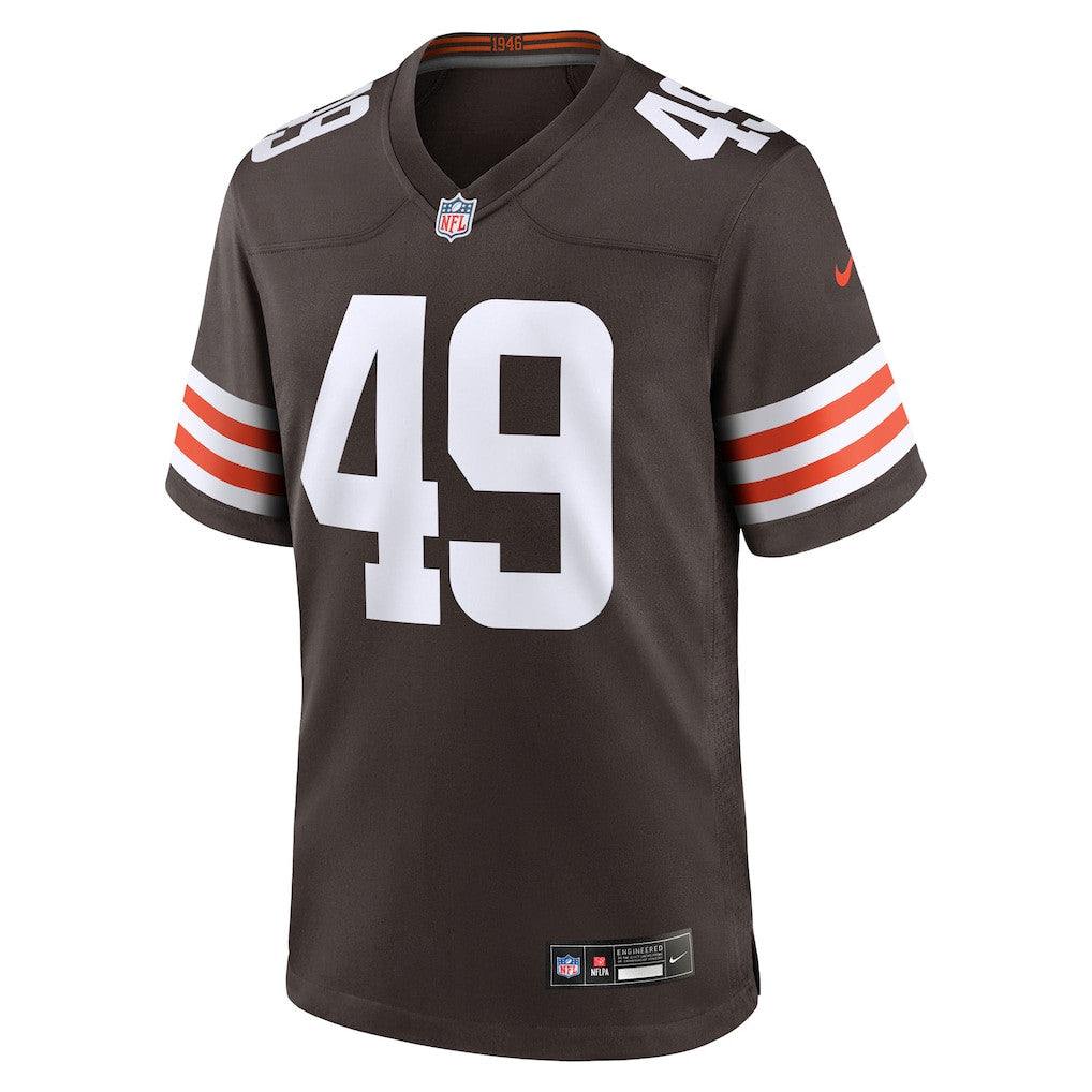 Carson Schwesinger 49 Cleveland Browns Team Game Men Jersey - Brown