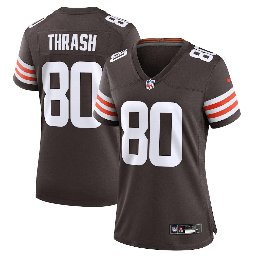Jamari Thrash 80 Cleveland Browns Women's Team Game Jersey - Brown