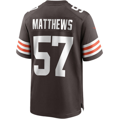 Clay Matthews 57 Cleveland Browns Game Men Jersey - Brown
