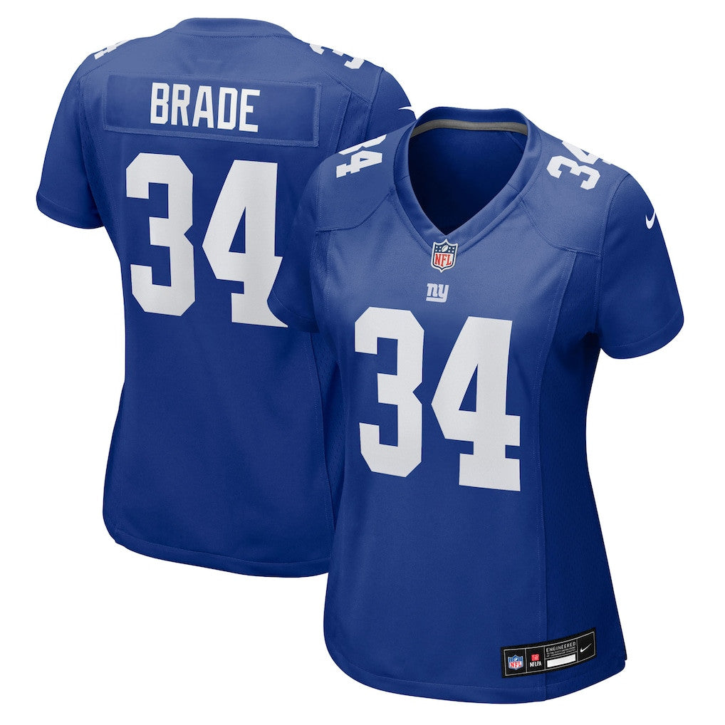 Beau Brade 34 New York Giants Women's Team Game Jersey - Royal