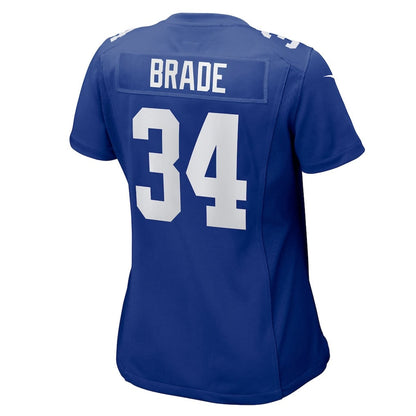 Beau Brade 34 New York Giants Women's Team Game Jersey - Royal