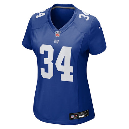 Beau Brade 34 New York Giants Women's Team Game Jersey - Royal