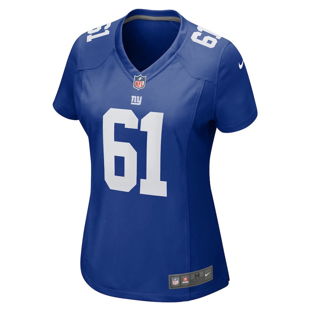 John Michael Schmitz Jr. 61 New York Giants Women's Team Game Jersey - Royal