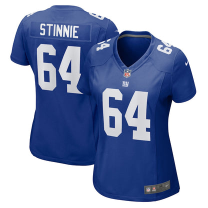 Aaron Stinnie 64 New York Giants Women's Team Game Jersey - Royal