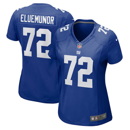 Jermaine Eluemunor 72 New York Giants Women's Team Game Jersey - Royal