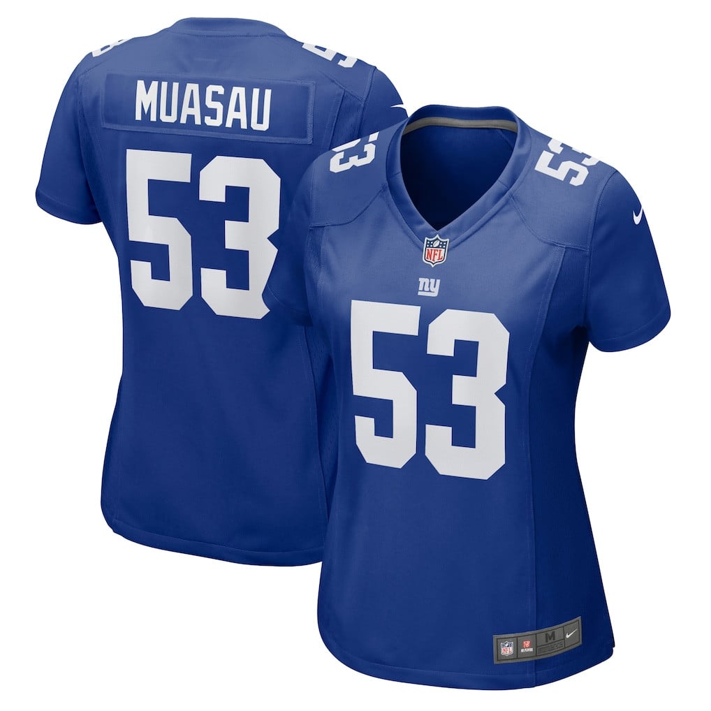 Darius Muasau 53 New York Giants Women's Team Game Jersey - Royal