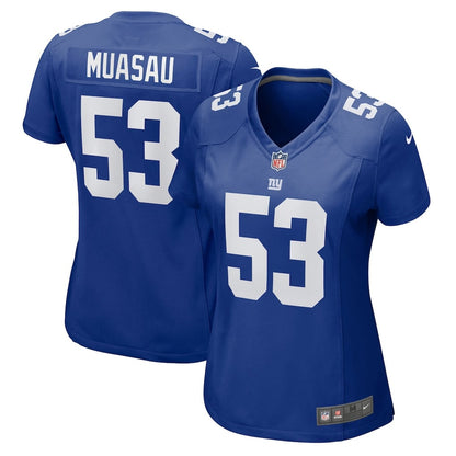 Darius Muasau 53 New York Giants Women's Team Game Jersey - Royal