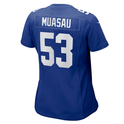 Darius Muasau 53 New York Giants Women's Team Game Jersey - Royal