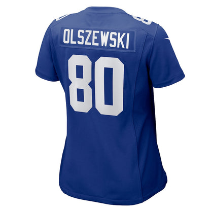 Gunner Olszewski 80 New York Giants Women's Team Game Jersey - Royal