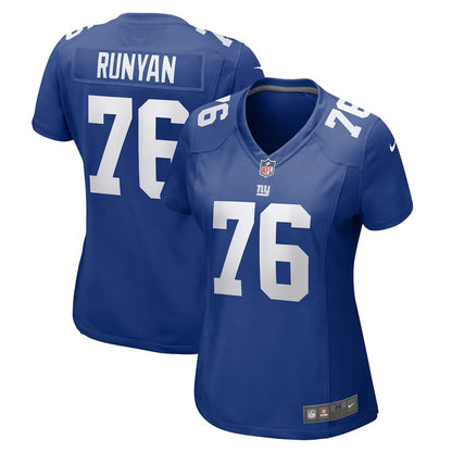 Jon Runyan 76 New York Giants Women's Game Jersey - Royal