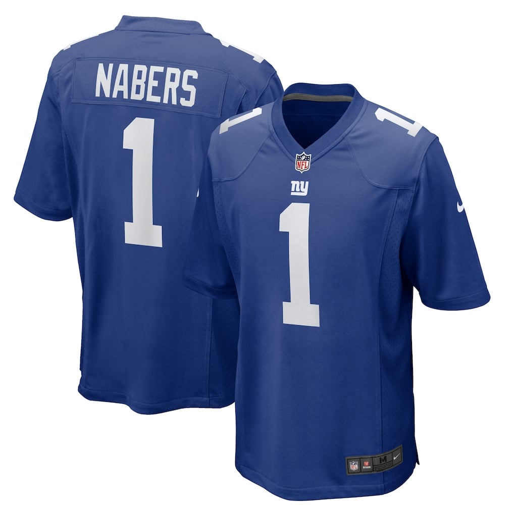 Malik Nabers 1 New York Giants Team Game Men Jersey - Royal