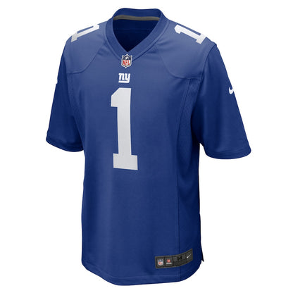 Malik Nabers 1 New York Giants Team Game Men Jersey - Royal