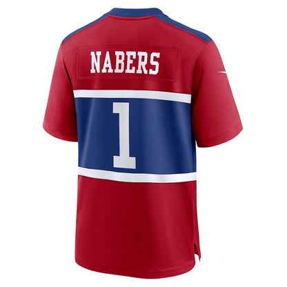Malik Nabers 1 New York Giants Alternate Game Men Jersey - Century Red