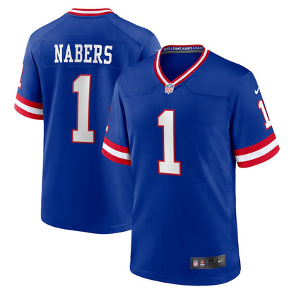 Malik Nabers 1 New York Giants Game Men Jersey - Royal